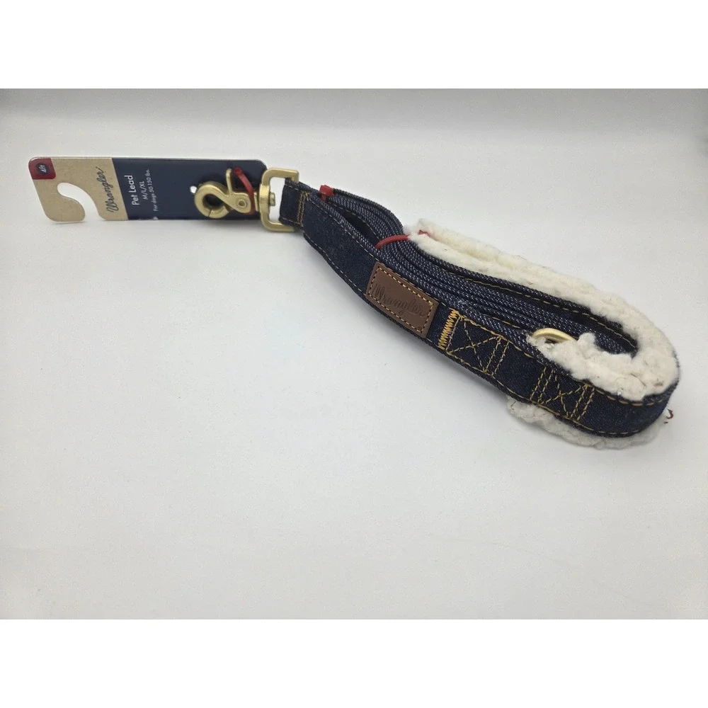 Wrangler Denim‎ and sherpa Dog Lead for dogs 50-150lbs 4ft